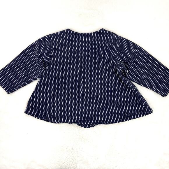 Vintage 90s Gymboree Girl Jacket Top Rainbow Tag Polka Dot Navy White XSmall - Picture 2 of 11